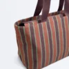 Bolso tote de lona a rayas