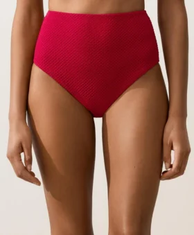 Braguitas de bikini de cintura alta con textura de gofre