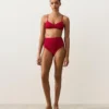 Braguitas de bikini de cintura alta con textura de gofre