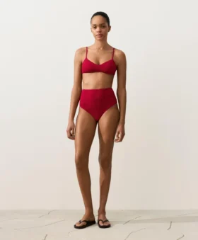 Braguitas de bikini de cintura alta con textura de gofre