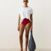 Braguitas de bikini de cintura alta con textura de gofre