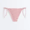 Braguitas de bikini de cobertura media a rayas con lazos
