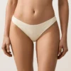 Braguitas de bikini de cobertura media con corte en U y tejido arrugado Braguitas de bikini de cobertura media con corte en U y tejido arrugado