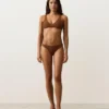 Braguitas de bikini de cobertura media con corte en U y tejido arrugado Braguitas de bikini de cobertura media con corte en U y tejido arrugado