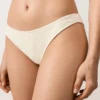 Braguitas de bikini de cobertura media con corte en U y tejido arrugado Braguitas de bikini de cobertura media con corte en U y tejido arrugado