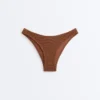 Braguitas de bikini de cobertura media con corte en U y tejido arrugado Braguitas de bikini de cobertura media con corte en U y tejido arrugado