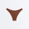 Braguitas de bikini de cobertura media con corte en U y tejido arrugado Braguitas de bikini de cobertura media con corte en U y tejido arrugado