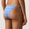 Braguitas de bikini de cobertura media con estampado de cuadros y lazos Braguitas de bikini de cobertura media con estampado de cuadros y lazos