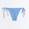 Braguitas de bikini de cobertura media con estampado de cuadros y lazos Braguitas de bikini de cobertura media con estampado de cuadros y lazos