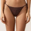 Braguitas de bikini de cobertura media con lazo y estampado de leopardo
