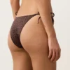 Braguitas de bikini de cobertura media con lazo y estampado de leopardo