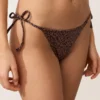 Braguitas de bikini de cobertura media con lazo y estampado de leopardo