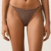 Braguitas de bikini de cobertura media con lazo y estampado de lunares pequeños