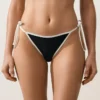 Braguitas de bikini de cobertura media con lazo y ribete en contraste Braguitas de bikini de cobertura media con lazo y ribete en contraste