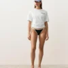Braguitas de bikini de cobertura media con lazo y ribete en contraste Braguitas de bikini de cobertura media con lazo y ribete en contraste