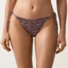 Braguitas de bikini de cobertura media con lazo y tejido fruncido Braguitas de bikini de cobertura media con lazo y tejido fruncido