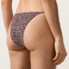 Braguitas de bikini de cobertura media con lazo y tejido fruncido Braguitas de bikini de cobertura media con lazo y tejido fruncido
