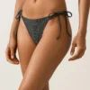 Braguitas de bikini de cobertura media con lazos en jacquard con efecto lavado Braguitas de bikini de cobertura media con lazos en jacquard con efecto lavado