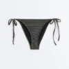 Braguitas de bikini de cobertura media con lazos en jacquard con efecto lavado Braguitas de bikini de cobertura media con lazos en jacquard con efecto lavado