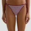 Braguitas de bikini de cobertura media con rayas texturizadas y lazos Braguitas de bikini de cobertura media con rayas texturizadas y lazos