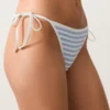 Braguitas de bikini de cobertura media con rayas texturizadas y lazos Braguitas de bikini de cobertura media con rayas texturizadas y lazos