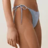 Braguitas de bikini de cobertura media con rayas texturizadas y lazos Braguitas de bikini de cobertura media con rayas texturizadas y lazos