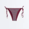 Braguitas de bikini de cobertura media con rayas texturizadas y lazos Braguitas de bikini de cobertura media con rayas texturizadas y lazos