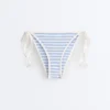 Braguitas de bikini de cobertura media con rayas texturizadas y lazos Braguitas de bikini de cobertura media con rayas texturizadas y lazos