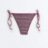 Braguitas de bikini de cobertura media con rayas texturizadas y lazos Braguitas de bikini de cobertura media con rayas texturizadas y lazos