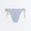 Braguitas de bikini de cobertura media con rayas texturizadas y lazos Braguitas de bikini de cobertura media con rayas texturizadas y lazos