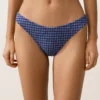 Braguitas de bikini de corte en U y cobertura media con estampado de cuadros vichy Braguitas de bikini de corte en U y cobertura media con estampado de cuadros vichy