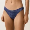 Braguitas de bikini de corte en U y cobertura media con estampado de cuadros vichy Braguitas de bikini de corte en U y cobertura media con estampado de cuadros vichy
