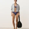 Braguitas de bikini de corte en U y cobertura media con estampado de cuadros vichy Braguitas de bikini de corte en U y cobertura media con estampado de cuadros vichy