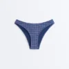Braguitas de bikini de corte en U y cobertura media con estampado de cuadros vichy Braguitas de bikini de corte en U y cobertura media con estampado de cuadros vichy