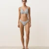 Braguitas de bikini de corte en U y cobertura media con estampado de lunares en jacquard Braguitas de bikini de corte en U y cobertura media con estampado de lunares en jacquard