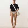 Braguitas de bikini de corte en U y cobertura media con estampado de lunares en jacquard Braguitas de bikini de corte en U y cobertura media con estampado de lunares en jacquard