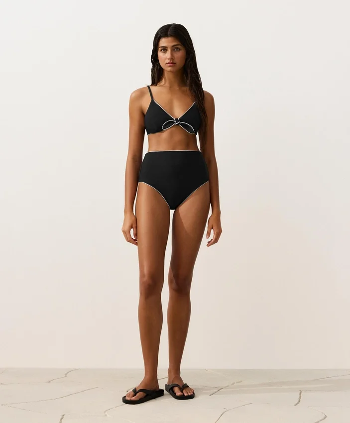 Braguitas de bikini de talle alto con ribete Braguitas de bikini de talle alto con ribete