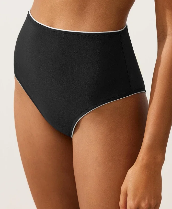 Braguitas de bikini de talle alto con ribete Braguitas de bikini de talle alto con ribete