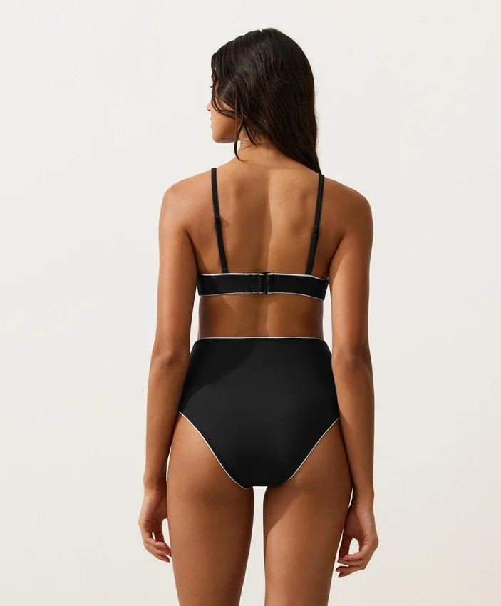 Braguitas de bikini de talle alto con ribete Braguitas de bikini de talle alto con ribete