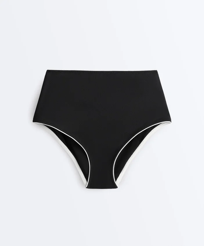 Braguitas de bikini de talle alto con ribete Braguitas de bikini de talle alto con ribete