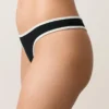 Braguitas de bikini tipo tanga con corte en U y ribete en contraste