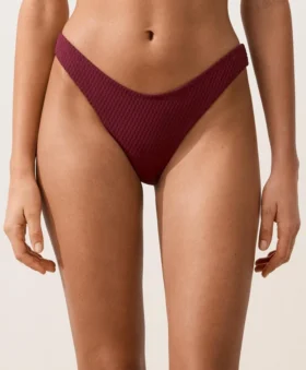Braguitas de bikinis brasileñas con corte en U y jacquard de cuadros pequeños