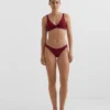 Braguitas de bikinis brasileñas con corte en U y jacquard de cuadros pequeños Braguitas de bikinis brasileñas con corte en U y jacquard de cuadros pequeños