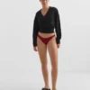 Braguitas de bikinis brasileñas con corte en U y jacquard de cuadros pequeños Braguitas de bikinis brasileñas con corte en U y jacquard de cuadros pequeños
