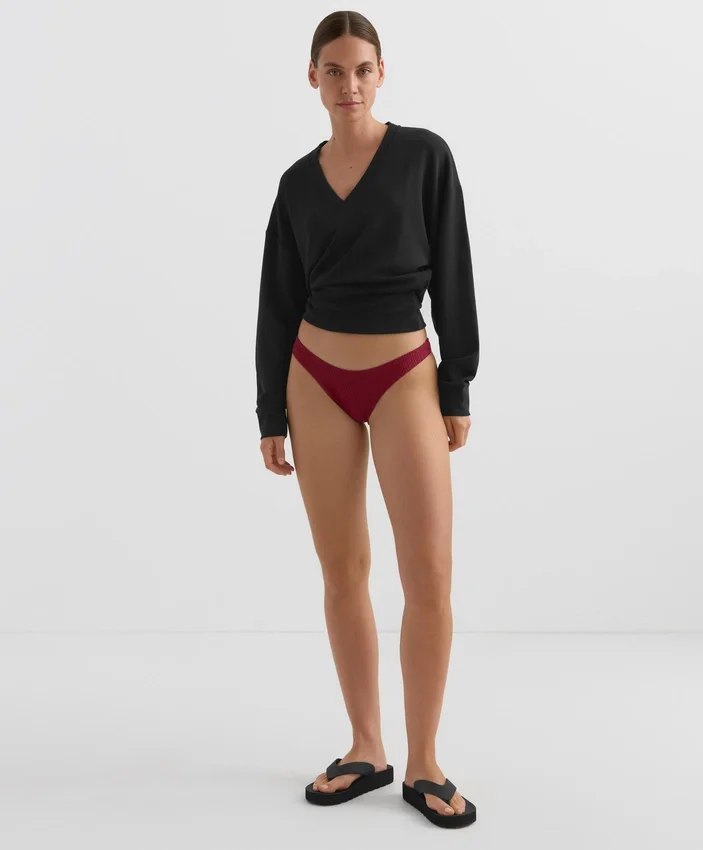 Braguitas de bikinis brasileñas con corte en U y jacquard de cuadros pequeños Braguitas de bikinis brasileñas con corte en U y jacquard de cuadros pequeños