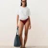 Braguitas de bikinis brasileñas con corte en U y jacquard de cuadros pequeños Braguitas de bikinis brasileñas con corte en U y jacquard de cuadros pequeños