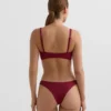 Braguitas de bikinis brasileñas con corte en U y jacquard de cuadros pequeños Braguitas de bikinis brasileñas con corte en U y jacquard de cuadros pequeños