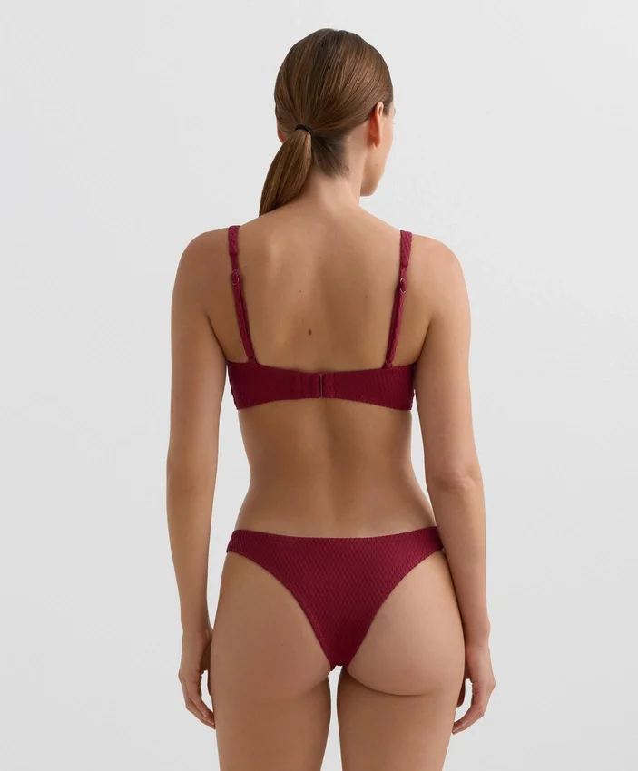 Braguitas de bikinis brasileñas con corte en U y jacquard de cuadros pequeños Braguitas de bikinis brasileñas con corte en U y jacquard de cuadros pequeños