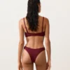 Braguitas de bikinis brasileñas con corte en U y jacquard de cuadros pequeños Braguitas de bikinis brasileñas con corte en U y jacquard de cuadros pequeños