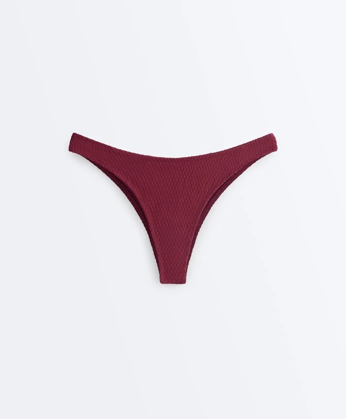 Braguitas de bikinis brasileñas con corte en U y jacquard de cuadros pequeños Braguitas de bikinis brasileñas con corte en U y jacquard de cuadros pequeños